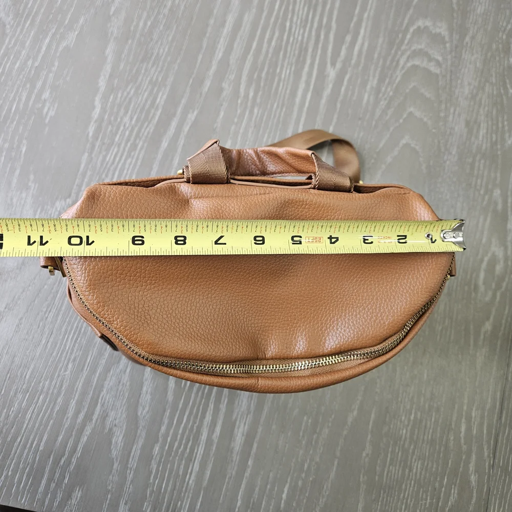 Fawn Design Mini Diaper Bag Backpack Brown Vegan Leather Gold Hardware